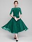 cheap Mother of the Bride Dresses-A-Line Mother of the Bride Dress Wedding Guest Elegant Plus Size Bateau Neck Tea Length Chiffon Half Sleeve with Ruched 2024
