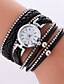 cheap Quartz Watches-Women&#039;s Bracelet Watch Wrap Bracelet Watch Quartz Quilted PU Leather Black / White / Beige 30 m Casual Watch Cool Analog Ladies Casual Fashion - White Black Beige