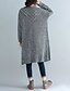 cheap Women&#039;s Sweaters-Women&#039;s Daily Solid Colored Long Sleeve Plus Size Long Cardigan, V Neck Fall / Winter Light gray / Dark Gray One-Size