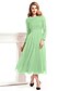 cheap Mother of the Bride Dresses-A-Line Jewel Neck Tea Length Chiffon / Lace Long Sleeve Convertible Dress Mother of the Bride Dress with Lace 2020