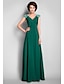 cheap Mother of the Bride Dresses-A-Line Mother of the Bride Dress V Neck Floor Length Chiffon Sleeveless with Criss Cross Beading Draping 2022