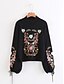 cheap Women&#039;s Sweaters-Women&#039;s Daily / Going out Embroidered / Print Solid Colored Long Sleeve Regular Pullover, Crew Neck Spring / Fall Wool / Cotton Black S / M / L / Embroidery