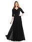 cheap Mother of the Bride Dresses-A-Line Mother of the Bride Dress Vintage Inspired V Neck Floor Length Chiffon Half Sleeve with Criss Cross Beading 2023