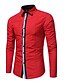 olcso Ingek férfiaknak-Men&#039;s Plus Size Striped Solid Colored Shirt Chinoiserie Daily White / Black / Red / Long Sleeve