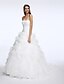 cheap Wedding Dresses-Wedding Dresses Chapel Train Ball Gown Strapless Sweetheart Organza With Beading Criss-Cross 2023 Bridal Gowns