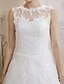 olcso Menyasszonyi ruhák-báli ruha esküvői ruhák ékszer nyak udvar vonat csipke organza normál pántok átlátszó gombokkal gyöngyös rátétekkel