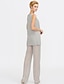 cheap Mother of the Bride Dresses-Pantsuit / Jumpsuit 3 Piece Suit Mother of the Bride Dress Plus Size Elegant Wrap Included Bateau Neck Floor Length Chiffon Sleeveless with Solid Color 2022