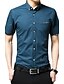 baratos Camisas para Homem-Homens Tamanhos Grandes Sólido Camisa Social - Algodão Casual Diário Vinho / Branco / Preto / Azul / Azul Marinha / Cinzento / Azul Claro / Verão / Outono / Manga Curta