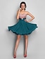 cheap Cocktail Dresses-A-Line Cute Dress Valentine&#039;s Day Wedding Guest Short / Mini Sleeveless Sweetheart Pink Dress Chiffon with Ruched Crystals Beading