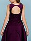 cheap Junior Bridesmaid Dresses-A-Line Floor Length Junior Bridesmaid Dress Party Satin Jewel Neck with Sash / Ribbon 2022 / Wedding Party / Open Back