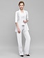 זול חנות החתונות-חליפת מכנסיים שמלה לאם הכלה  מידה גדולה אלגנטית סקופ צוואר באורך הקרסול שיפון תחרה פרחונית חצי שרוול No עם תחרה 2023