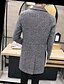 cheap Men&#039;s Jackets &amp; Coats-Men&#039;s Daily Chinoiserie Fall / Winter Plus Size Long Overcoat, Solid Colored Notch Lapel Long Sleeve Cotton / Polyester Wine / Brown / Light gray