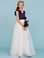 cheap Junior Bridesmaid Dresses-Princess Floor Length Junior Bridesmaid Dress Party Chiffon Straps with Criss Cross 2022 / Color Block / Floral / Wedding Party