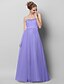 cheap Special Occasion Dresses-A-Line Open Back Prom Formal Evening Dress Strapless Sleeveless Floor Length Lace Tulle with Lace Draping