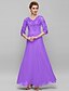 cheap Mother of the Bride Dresses-Sheath / Column V Neck Floor Length Chiffon / Lace Mother of the Bride Dress with Appliques by LAN TING BRIDE®