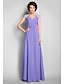 cheap Mother of the Bride Dresses-A-Line Mother of the Bride Dress V Neck Floor Length Chiffon Sleeveless with Criss Cross Beading Draping 2022