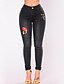 cheap Women&#039;s Pants-Women&#039;s Street chic Daily Skinny / Jeans Pants - Embroidered Ripped / Embroidered Black S M L