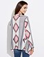 preiswerte Damen Pullover-Damen Alltag Blumen / Solide Langarm Lang Strickjacke Pullover Jumper, Ständer Herbst Baumwolle Rosa