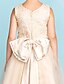 olcso Koszorúslányruhák kislányoknak-Hercegnő Térdig érő Virágoslány ruha Aranyos báli ruha Csipke val vel Csokor 3-16 éves korig alkalmas