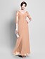 cheap Mother of the Bride Dresses-A-Line Mother of the Bride Dress Open Back V Neck Floor Length Chiffon Half Sleeve No with Lace Beading 2023