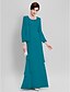 cheap Mother of the Bride Dresses-Sheath / Column Mother of the Bride Dress Wrap Included Scoop Neck Floor Length Chiffon Long Sleeve with Beading 2022