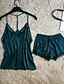 abordables Vêtements de nuit pour femmes-Femme Sexy Satin &amp; Soie Costumes Vêtement de nuit Couleur Pleine Rouge / Vert Véronèse Taille unique
