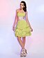 Χαμηλού Κόστους Φορέματα ειδικών περιστάσεων-Βραδινή τουαλέτα Στράπλες Μέχρι το γόνατο Σατέν Κοκτέιλ Πάρτι Φόρεμα με Χάντρες / Ζώνη / Κορδέλα με TS Couture®