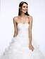 baratos Vestidos de Casamento-Vestidos de noiva Cauda Capela De Baile Sem Alças Decote Princesa Organza Com Miçangas Cruzado 2023 Vestidos de noiva