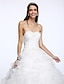 baratos Vestidos de Casamento-Vestidos de noiva Cauda Capela De Baile Sem Alças Decote Princesa Organza Com Miçangas Cruzado 2023 Vestidos de noiva