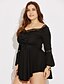 abordables Top femme grande taille-Chemise Femme Couleur Pleine Grande Taille Col Rond Dentelle du quotidien Fin de semaine Ample Polyester / Sexy