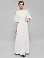 cheap Mother of the Bride Dresses-Sheath / Column Mother of the Bride Dress Plus Size Elegant Bateau Neck Ankle Length Chiffon Half Sleeve with Ruched 2022