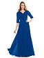 cheap Mother of the Bride Dresses-A-Line Mother of the Bride Dress Vintage Inspired V Neck Floor Length Chiffon Half Sleeve with Criss Cross Beading 2023