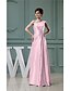 cheap Mother of the Bride Dresses-Ball Gown One Shoulder Floor Length Stretch Satin Mother of the Bride Dress with Bow(s) by LAN TING Express