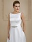 cheap Wedding Dresses-Ball Gown Wedding Dresses Scoop Neck Court Train Satin Regular Straps Simple Backless with Sashes / Ribbons Buttons Beading