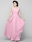 cheap Mother of the Bride Dresses-A-Line Square Neck Floor Length Chiffon Mother of the Bride Dress with Beading by LAN TING BRIDE®