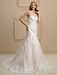 cheap Wedding Dresses-Hall Wedding Dresses Mermaid / Trumpet Sweetheart Strapless Chapel Train Lace Bridal Gowns With Beading Appliques 2023