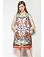 cheap Women&#039;s Dresses-Women&#039;s Party Daily Going out Street chic A Line Dress - Floral Leopard Summer White M L XL