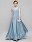 Χαμηλού Κόστους Φορέματα για τη Μητέρα της Νύφης-Γραμμή Α Φόρεμα Μητέρας της Νύφης Αντιλαμβάνομαι Βασίλισσα Άννα Μέχρι τον αστράγαλο Τούλι Δαντέλα πάνω από σαρμέζ Κοντομάνικο με Διακοσμητικά Επιράμματα 2021