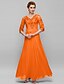 cheap Mother of the Bride Dresses-Sheath / Column V Neck Floor Length Chiffon / Lace Mother of the Bride Dress with Appliques by LAN TING BRIDE®
