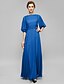 cheap Mother of the Bride Dresses-Sheath / Column Mother of the Bride Dress Plus Size Elegant Bateau Neck Ankle Length Chiffon Half Sleeve with Ruched 2022