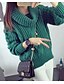 billige damesweaters-Dame I-byen-tøj Vintage Ensfarvet Langærmet Normal Pullover, Rullekrave Forår Orange / Grå / Lilla En Størrelse
