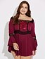 abordables Top femme grande taille-Chemise Femme Couleur Pleine Grande Taille Col Rond Dentelle du quotidien Fin de semaine Ample Polyester / Sexy