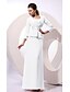 cheap Mother of the Bride Dresses-Sheath / Column Mother of the Bride Dress Convertible Dress Jewel Neck Floor Length Chiffon Sleeveless with Sash / Ribbon 2020