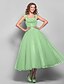 cheap Special Occasion Dresses-Ball Gown Elegant Dress Homecoming Tea Length Sleeveless Square Neck Tulle with Ruched Draping 2022