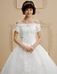 cheap Wedding Dresses-Ball Gown Wedding Dresses Off Shoulder Floor Length Lace Tulle Short Sleeve Floral Lace with Beading Appliques 2020