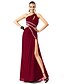 cheap Special Occasion Dresses-Sheath / Column One Shoulder Floor Length Chiffon Dress with Beading / Split Front by TS Couture®