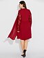 cheap Plus Size Dresses-Women&#039;s Lace Plus Size Daily Loose Dress - Solid Colored Lace Spring Cotton Wine L XL XXL XXXL