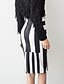 cheap Women&#039;s Skirts-Women&#039;s Daily / Holiday / Going out Street chic Bodycon Skirts - Striped Split White S M L