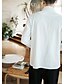 cheap Men&#039;s Shirts-Men&#039;s Vintage / Casual / Boho Plus Size Cotton Slim Shirt - Solid Colored White XXXL / Chinoiserie / Long Sleeve / Chinoiserie