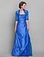 cheap Mother of the Bride Dresses-A-Line Mother of the Bride Dress Wrap Included Strapless Floor Length Taffeta Beaded Lace Half Sleeve with Beading Appliques Side Draping 2022